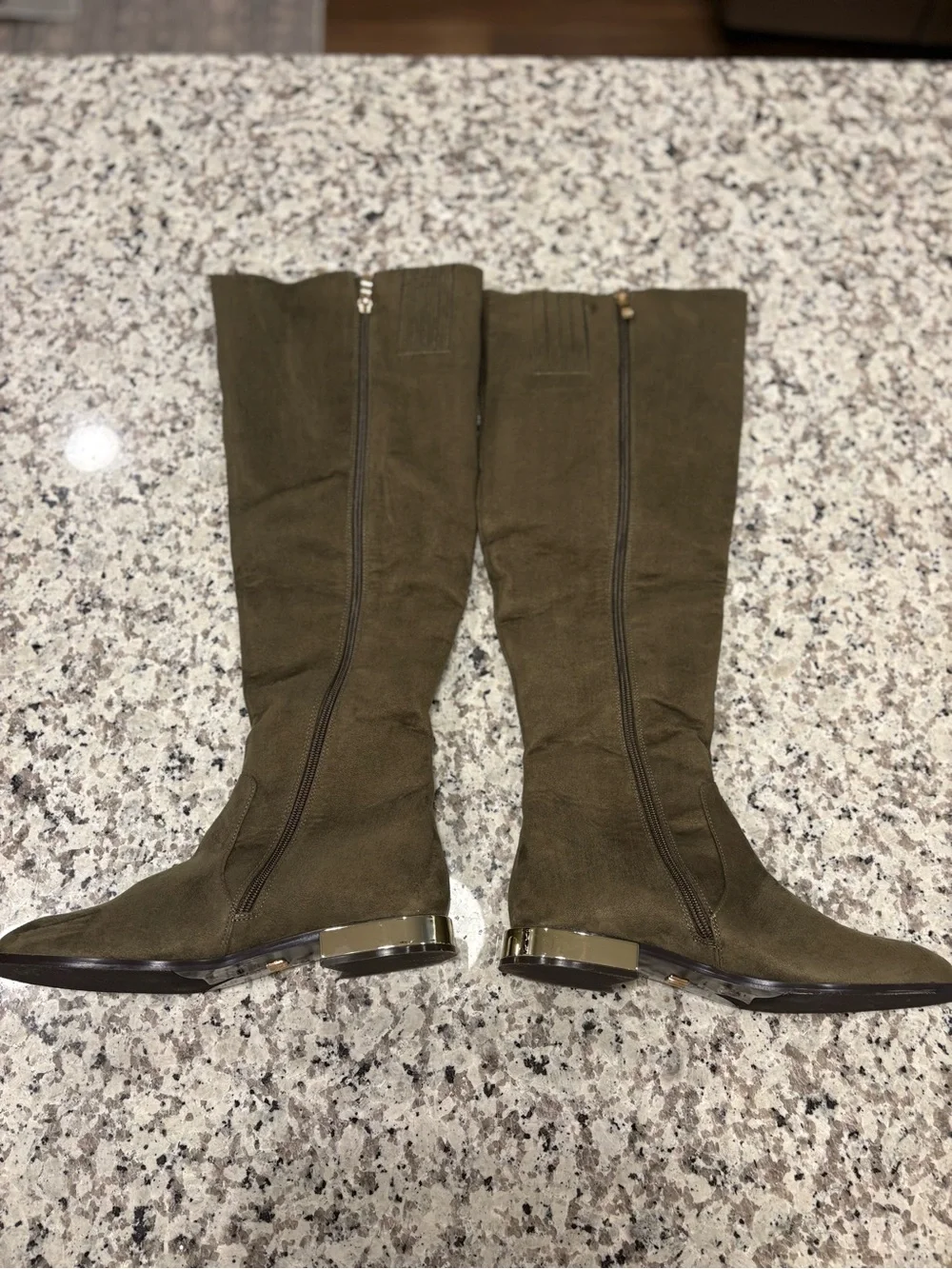 Ninety Union Majestic Over-The-Knee Boots Zipper Olive Green Women’s Size 8 Heel